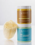 Skincare Power Combo: Exfoliating Scrub, Shea Butter, and Natural Loofah